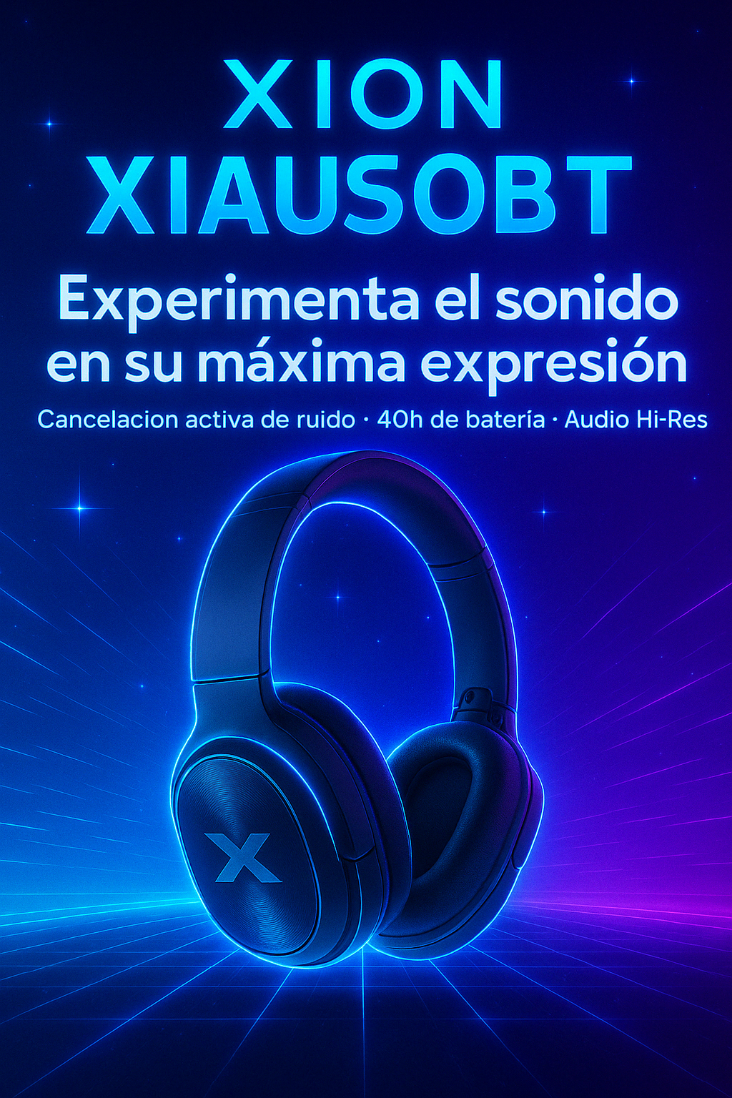 Auricular Xion XI-AU50BT Bluetooth Black